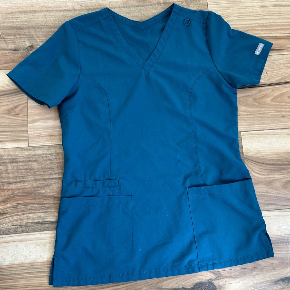 Caribbean Blue Maevn Scrub Top (S)